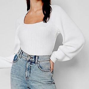 Express Square Neck Fitted Sweater